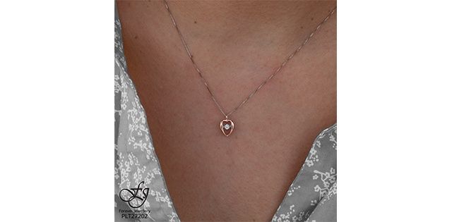 Forever Diamond Heart 10KRW .02TW Necklace PLT27202