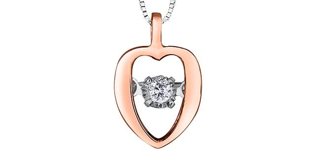 Forever Diamond Heart 10KRW .02TW Necklace PLT27202