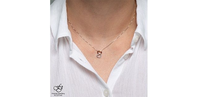 Forever Diamond Heart 10KRW .06TW Necklace PLT27141