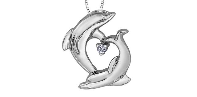 Forever Diamond Dolphin 10KW .007TW Necklace PLT27209
