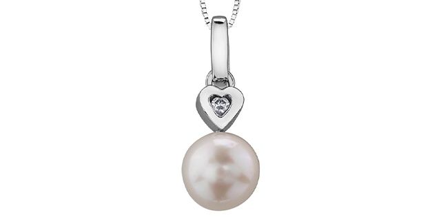 Forever Diamond Pearl Necklace 10KW .015TW 20005