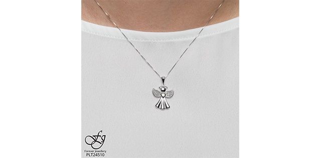 Forever Diamond Angel 10KW .015TW Necklace PLT24510
