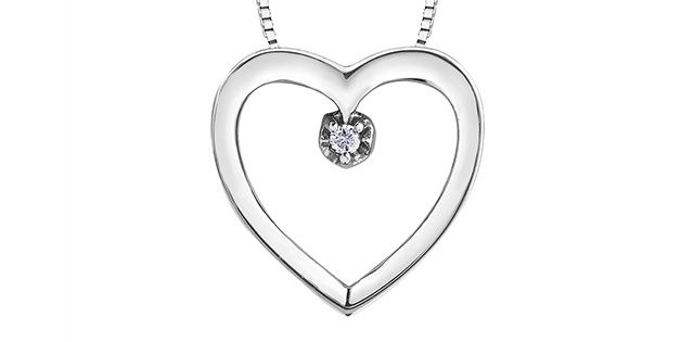Forever Diamond Heart Necklace 10KW .01TW 20033