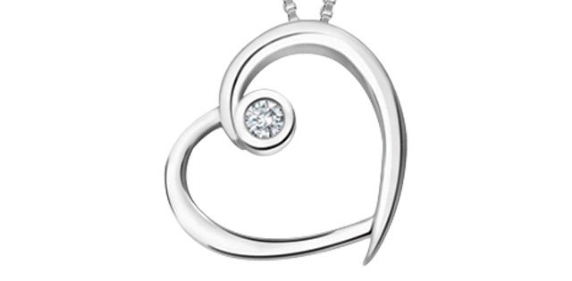 Forever Diamond Heart Necklace 10KW .03TW PLT25070