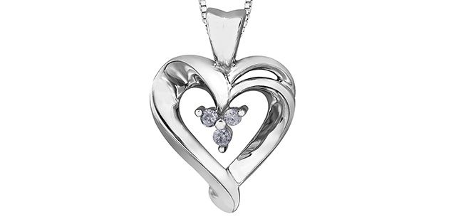 Forever Diamond Heart Necklace 10KW .045TW PLT21120