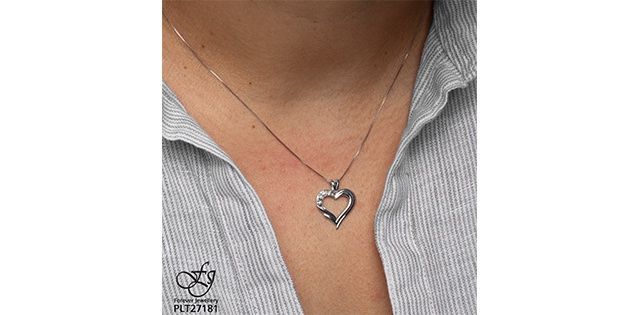Forever Diamond Heart 10KW .04TW Necklace PLT27181