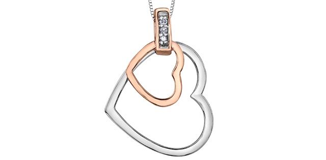 Forever Diamond Heart Necklace 10KWR .015TW 20039