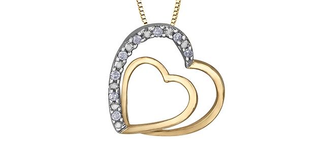 Forever Diamond Heart 10KY .007TW Necklace PLT27180