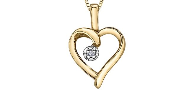 Forever Diamond Heart 10KY .007TW Necklace  PLT27164
