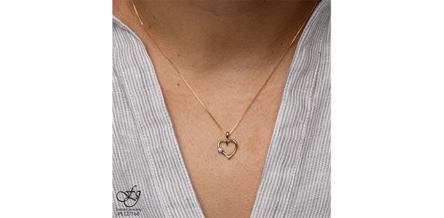Forever Diamond Heart 10KY .015TW Necklace PLT27160