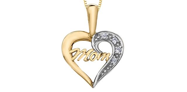Forever Diamond Mom 10KY .02TW Necklace PLT27162