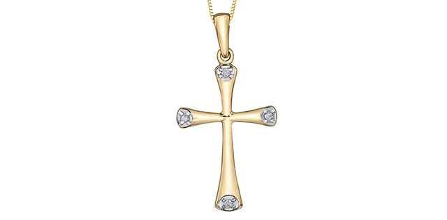 Forever Diamond Cross Necklace 10KY .03TW 20075