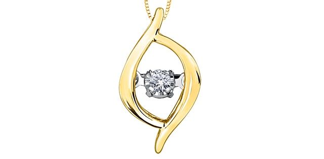 Forever Diamond Necklace 10KYW .02TW 20090