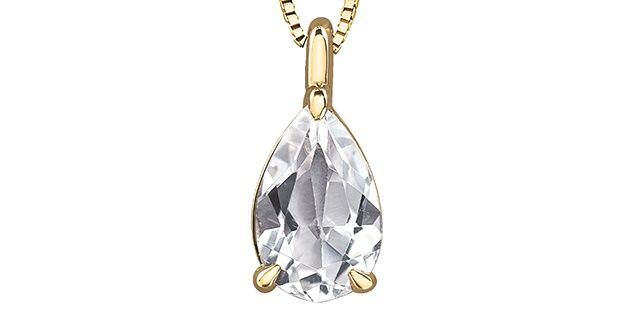 Forever Diamond White Topaz Necklace 10KY PLT27217