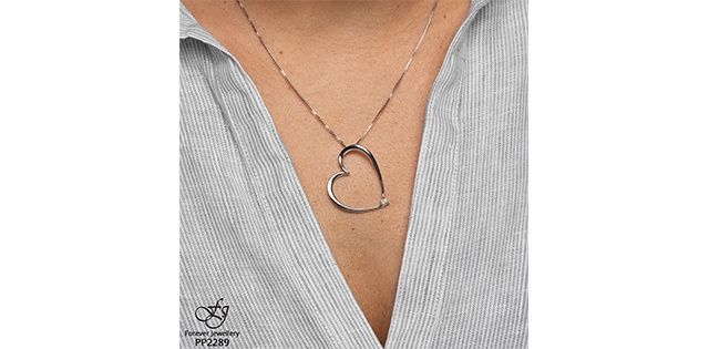 I Am Canadian Forever Diamond Heart Necklace 50073