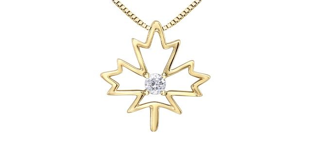 I Am Canadian Diamond 10KY .085TW Necklace AM569