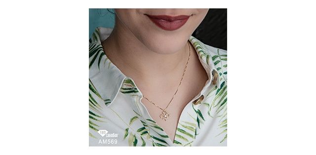I Am Canadian 10KY .085TW Diamond Necklace PLT27010