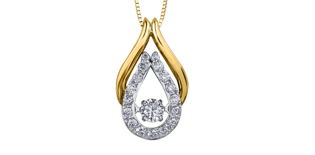 I Am Canadian 10KYW .25TW Pulse Diamond Necklace PP3189