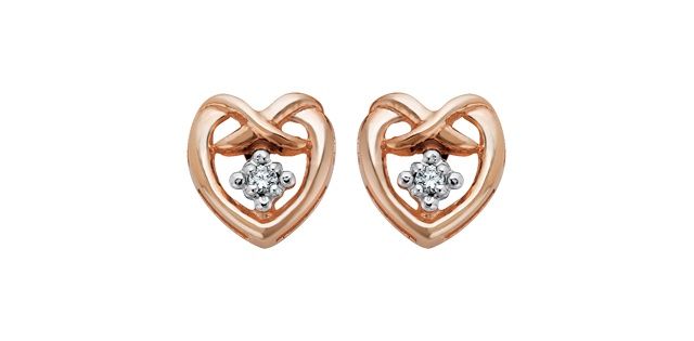 Maple Leaf Forever Diamond Earrings 10KRW .02TW 50019