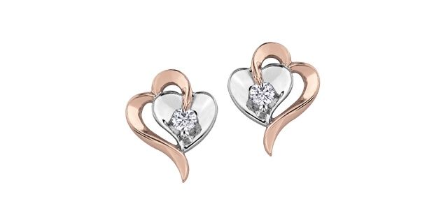 Maple Leaf Forever Diamond Earrings 10KWR .08TW 50028