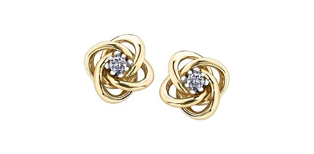 Maple Leaf Forever Diamond Earrings 10KY .08TW 50002