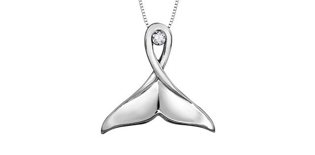 Maple Leaf Forever Diamond Whale Tail Necklace 50049