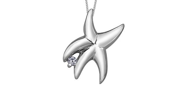 Maple Leaf Forever Diamond Starfish Necklace 50052