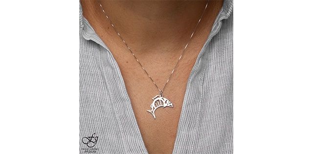 Maple Leaf Forever 10KW .03TW Diamond Salmon Necklace PP2079