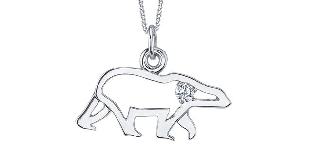 Maple Leaf Forever Diamond Polar Bear Necklace 50066