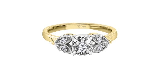 I Am Canadian 10KYW .10TW Diamond Engagement Ring R2135