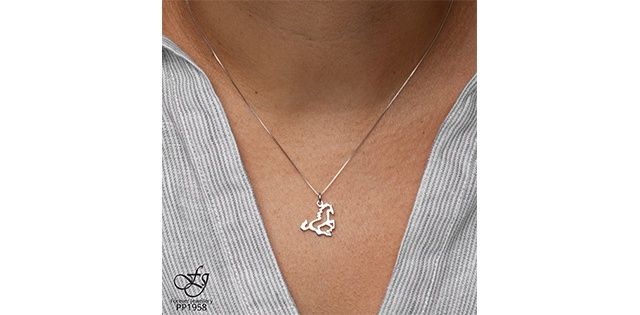 Maple Leaf Forever 10KW .01TW Diamond Horse Necklace PP1958