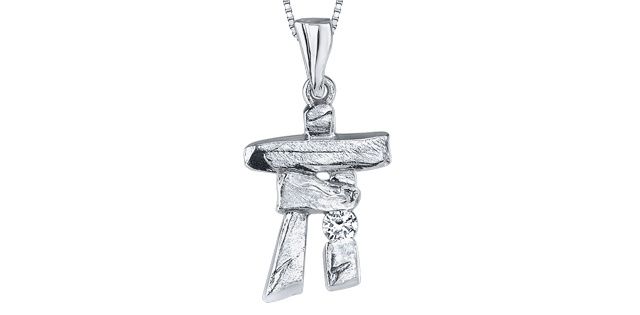 Maple Leaf Forever Diamond Inukshuk Necklace 50070