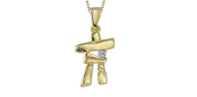 Maple Leaf Forever Diamond Inukshuk Necklace 50071