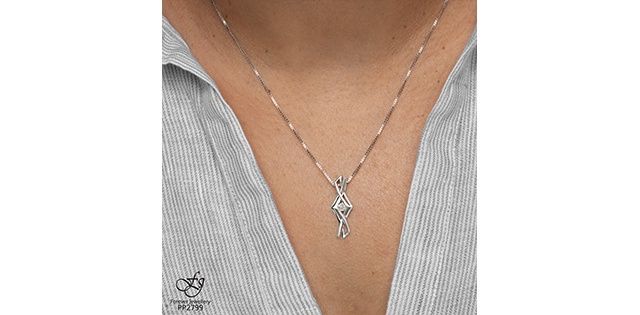 Maple Leaf Forever Sterling Silver .14TW Diamond Necklace PP2799