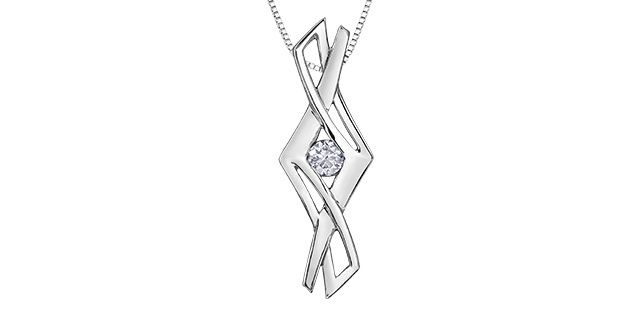 Maple Leaf Forever Sterling Silver .14TW Diamond Necklace PP2799