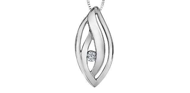 Maple Leaf Forever Sterling Silver .04TW Diamond Necklace PP3797