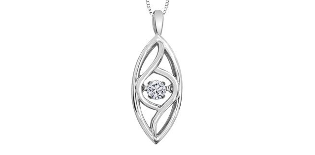 Maple Leaf Forever Sterling Silver .04TW Diamond Necklace PP3518