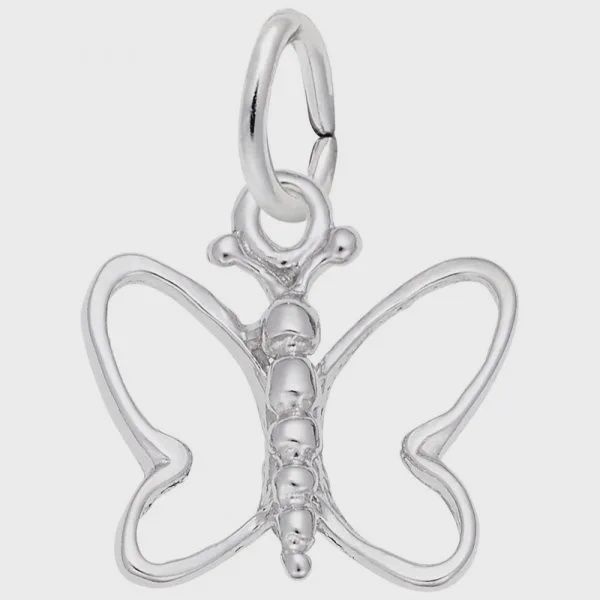 Nuco Charm Sterling - Small Open Wing Butterfly