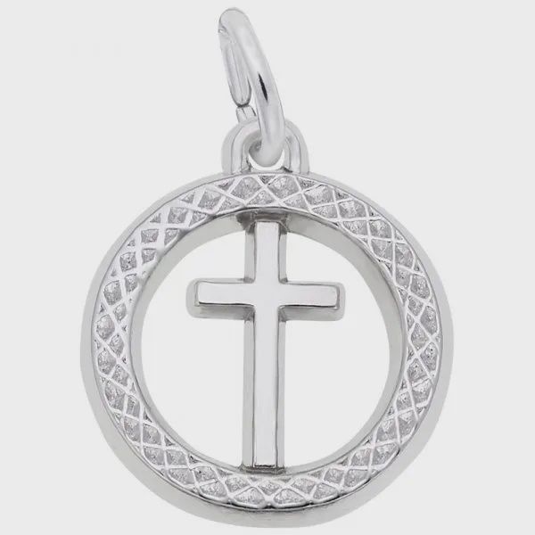 Nuco Charm Sterling - Small Cross in Ring
