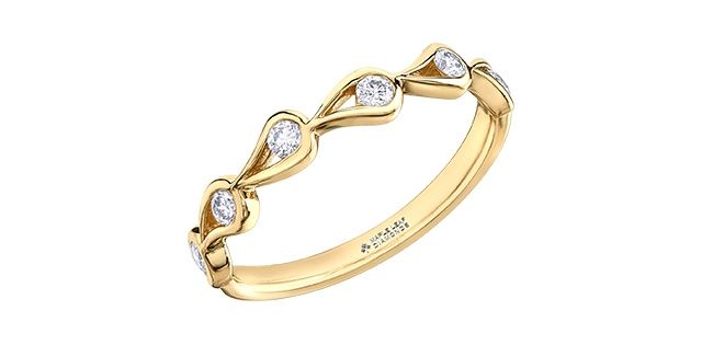 Maple Leaf 14KY .24TW Diamond Band R50L55 Eternal Flames