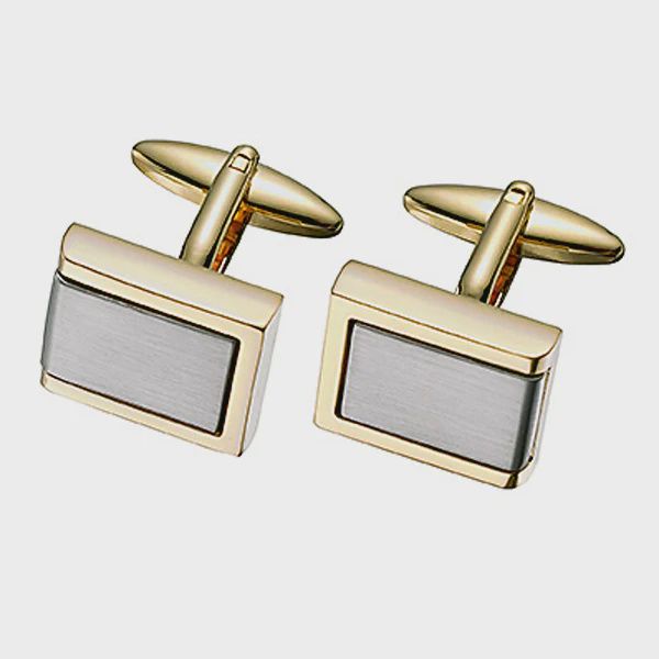 Alpine Two Tone Engravable Cuff Links TTC71
