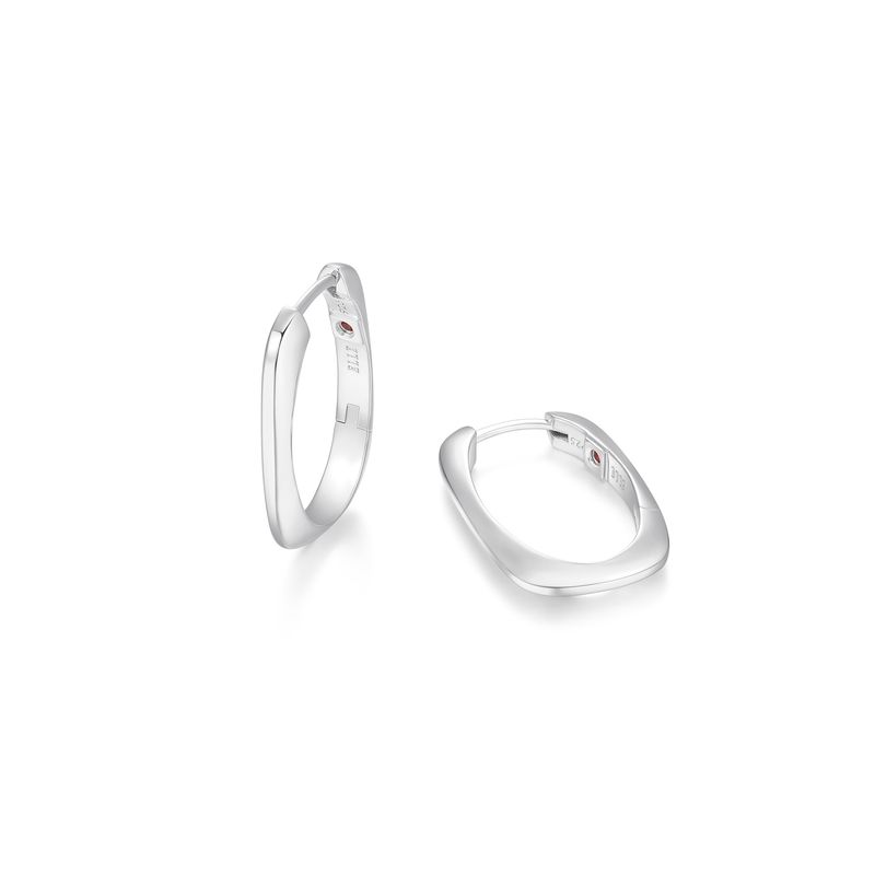 ELLE Sterling Silver Rectangle Hoop Earrings R2LCRZA00P Allure