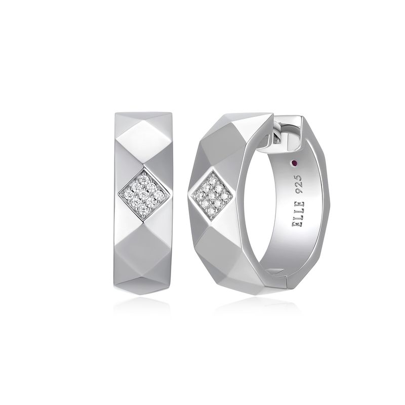 ELLE Earrings Sterling - Captivate Quilted Pattern R2LCS1007T