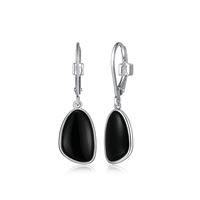 ELLE Earrings Sterling - Pebble  Genuine Black R2LCQM2703