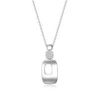 ELLE Sterling Silver Lookout Rectangle Cut Out Necklace R0LBYF004T