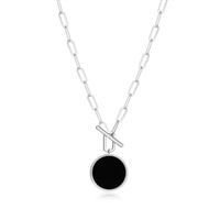 ELLE Sterling Silver Black Lustre Necklace R0LC162738