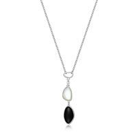 ELLE Necklace Sterling - Pebble Genuine Black R0LBVB2746
