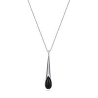 ELLE Sterling Silver Ethereal Drops Black Onyx Necklace  R0LBVQ2746