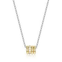 ELLE Sterling Gold Plated Goddess 2-Tone 4 Row Necklace  R0LBYX9646