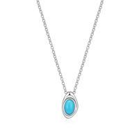 ELLE Sterling Silver Oasis Turquoise Oval Necklace R0LC0PFV46